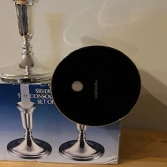 Candlestick Holders 5" Silver-Plated Set of 2 (Brand: Godinger) New - Picture 3 of 6